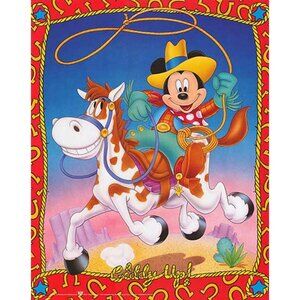 Vintage Disney Mickey Mouse Cowboy Poster OSP 16 x 20 MINT NEW